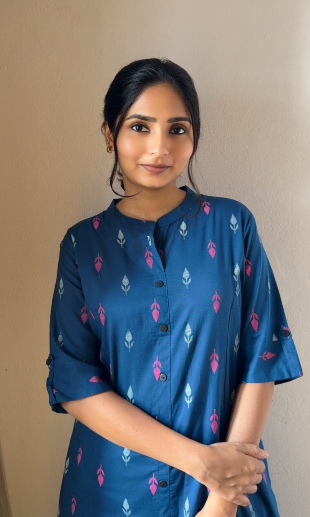 Blue ikkat motifs Kurta Palazzo Co-ord Set
