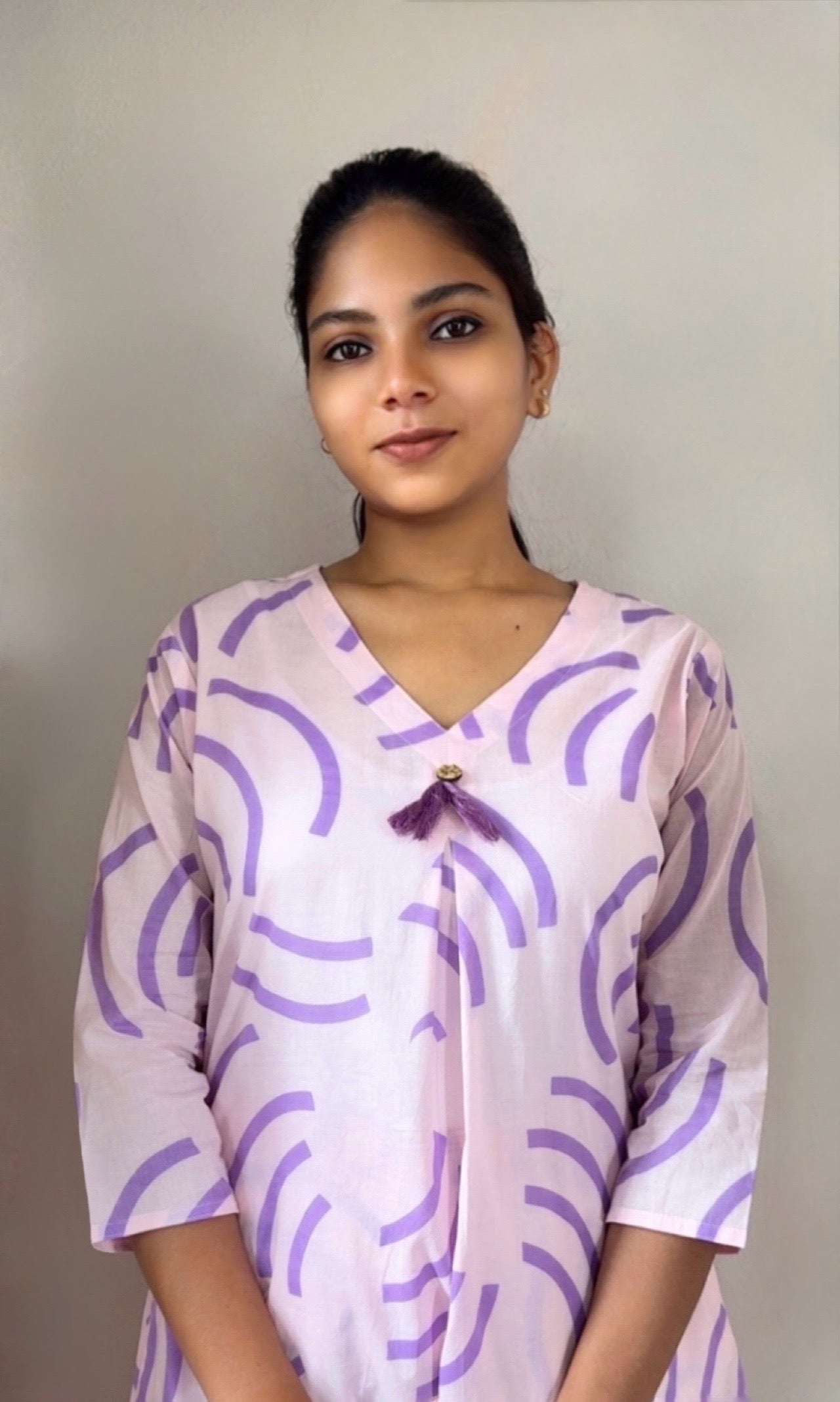 Purple Cotton Kurta Palazzo Co-ord set