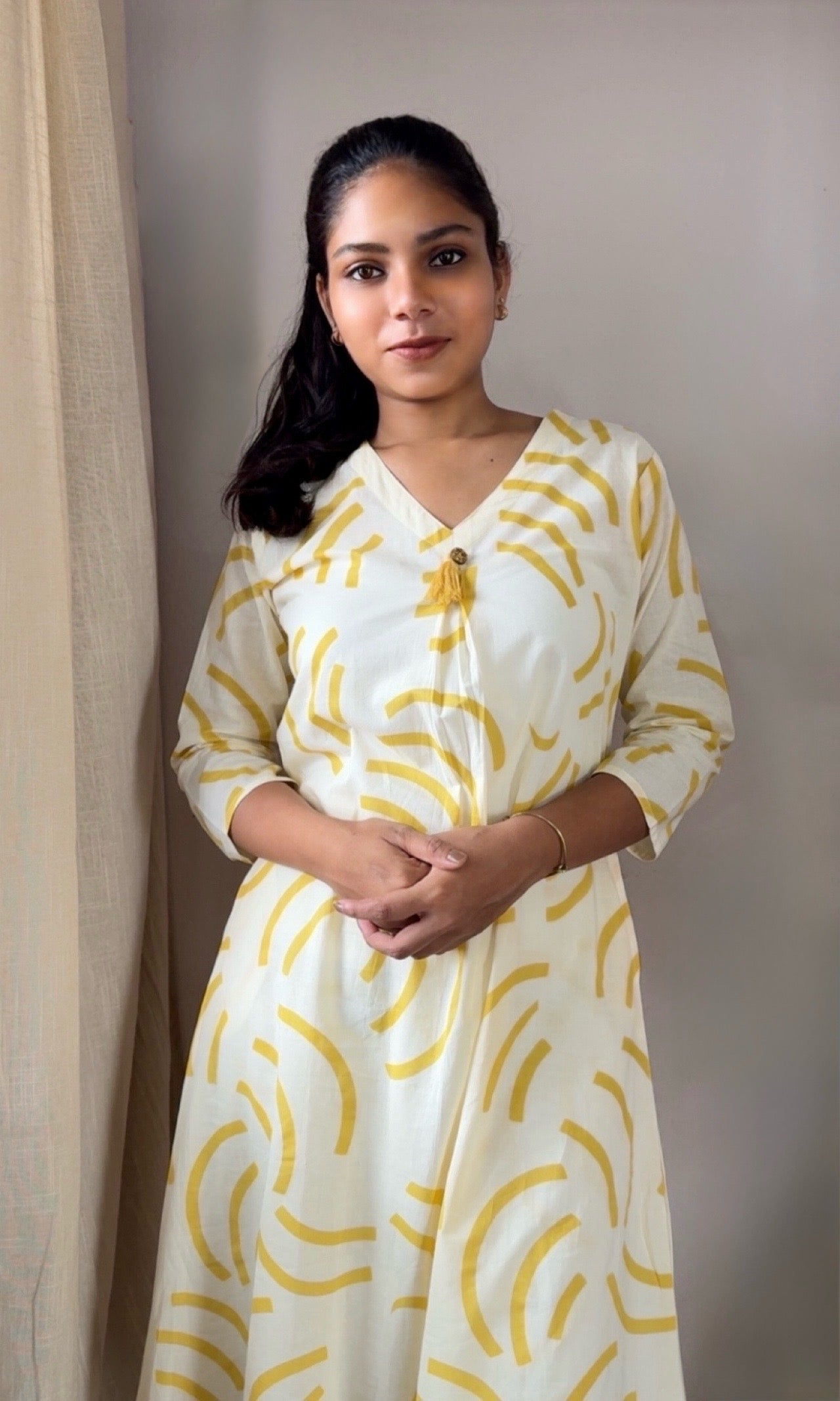 Yellow Cotton Kurta Palazzo Co-ord set