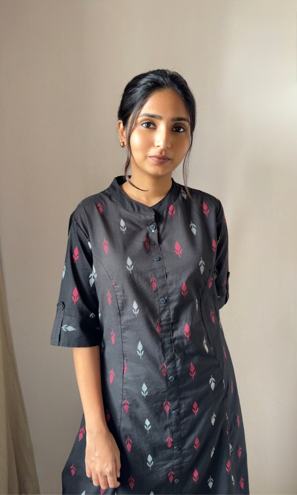 Black ikkat motifs Kurta Palazzo Co-ord Set