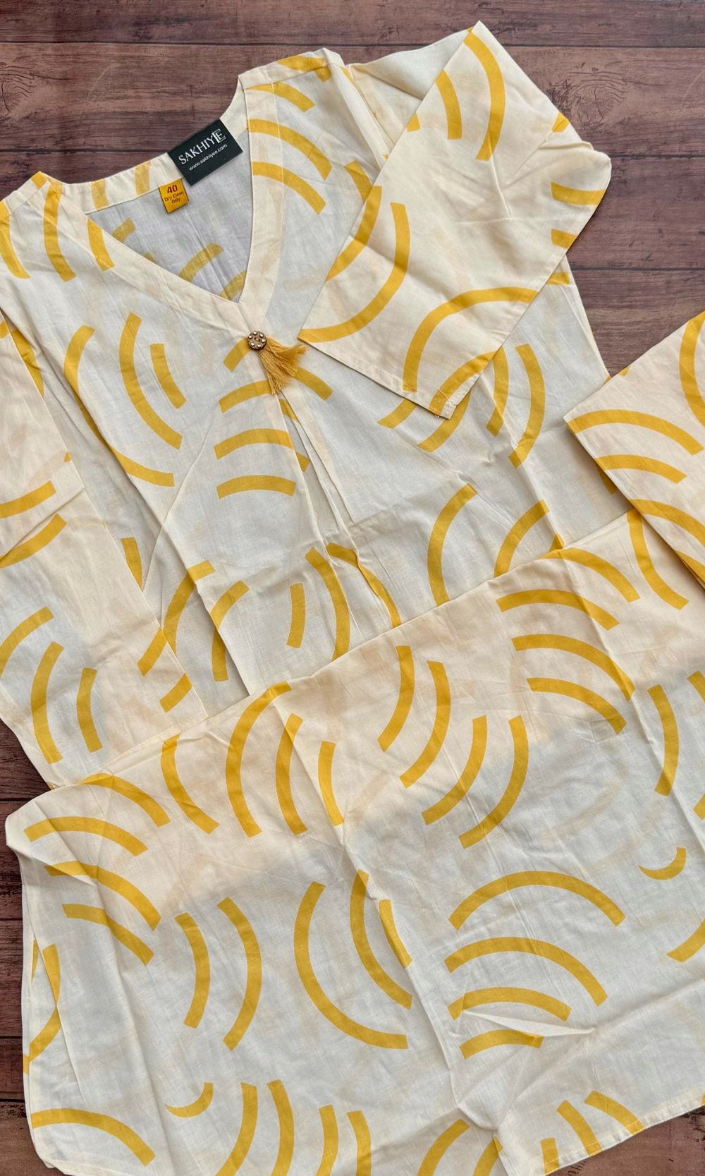 Yellow Cotton Kurta Palazzo Co-ord set