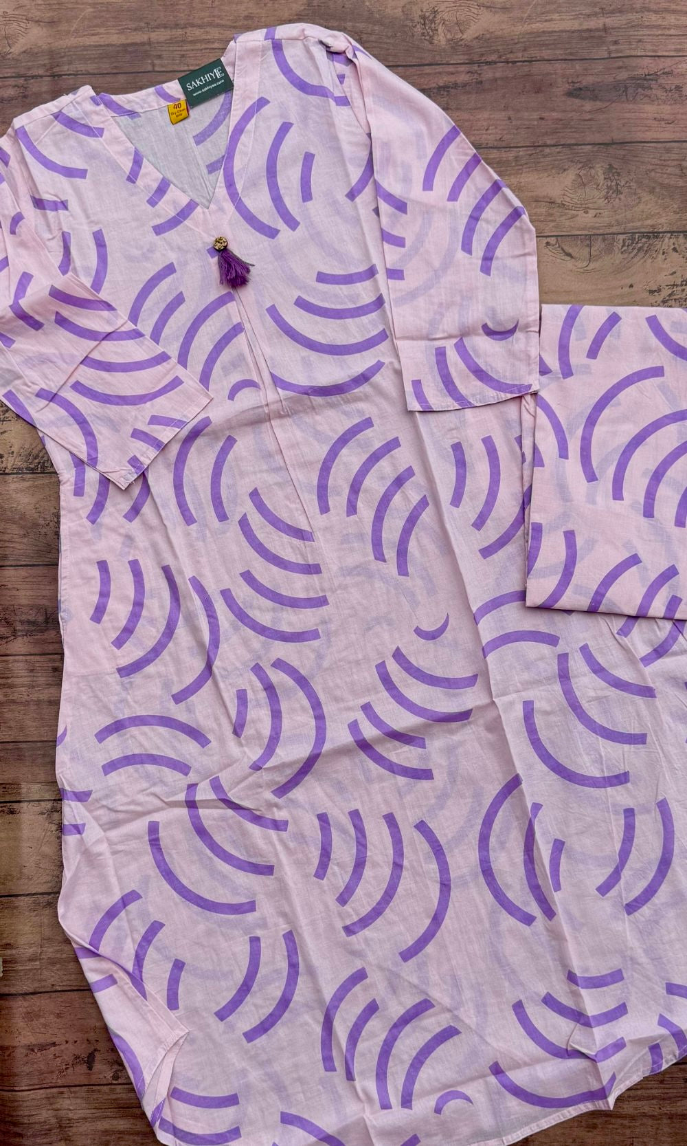 Purple Cotton Kurta Palazzo Co-ord set