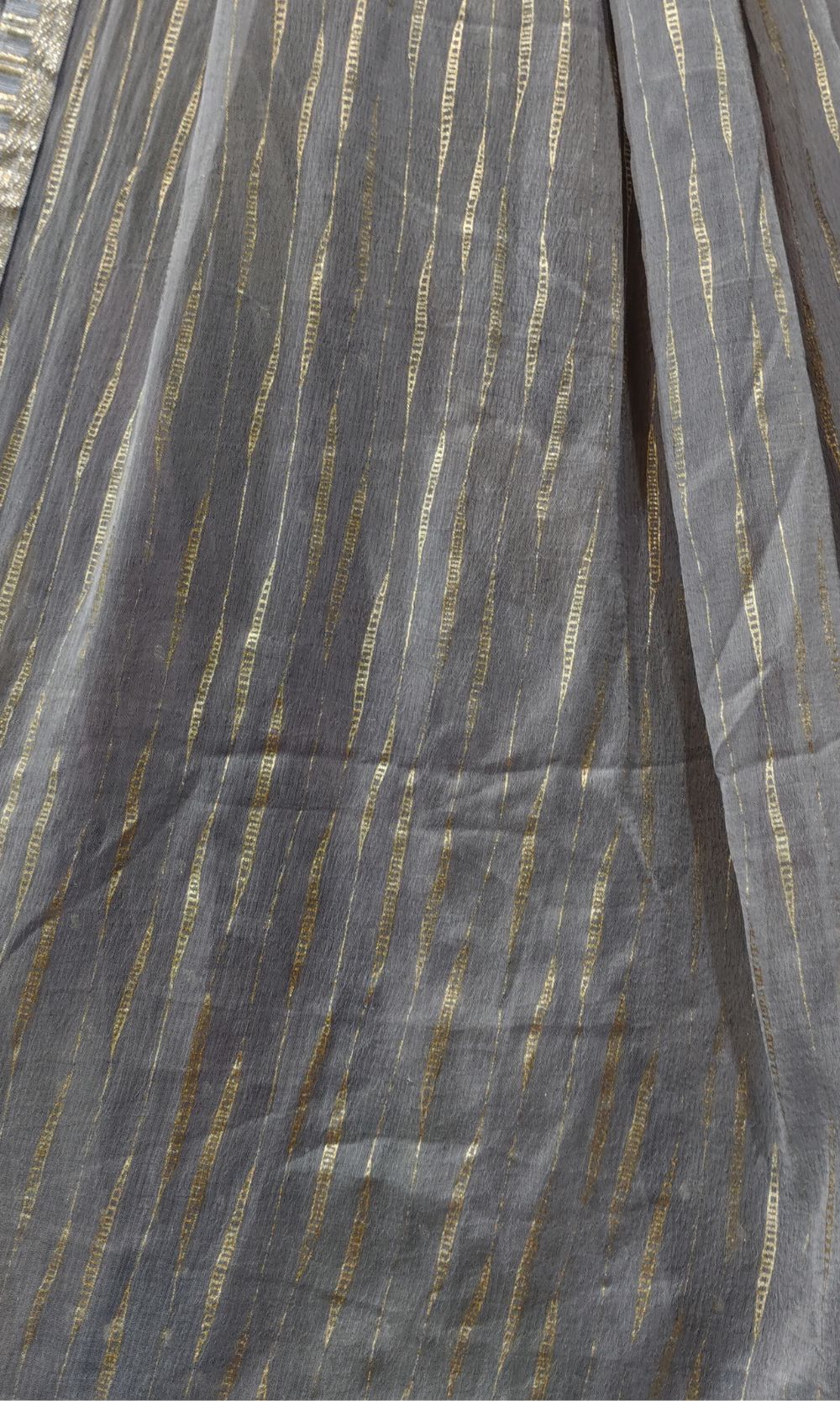 Gray Floral Print Embroided Lehenga Set