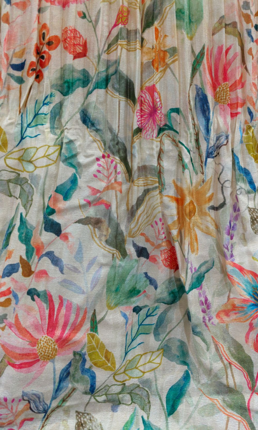 Off-White Floral Anarkali Lehenga Set