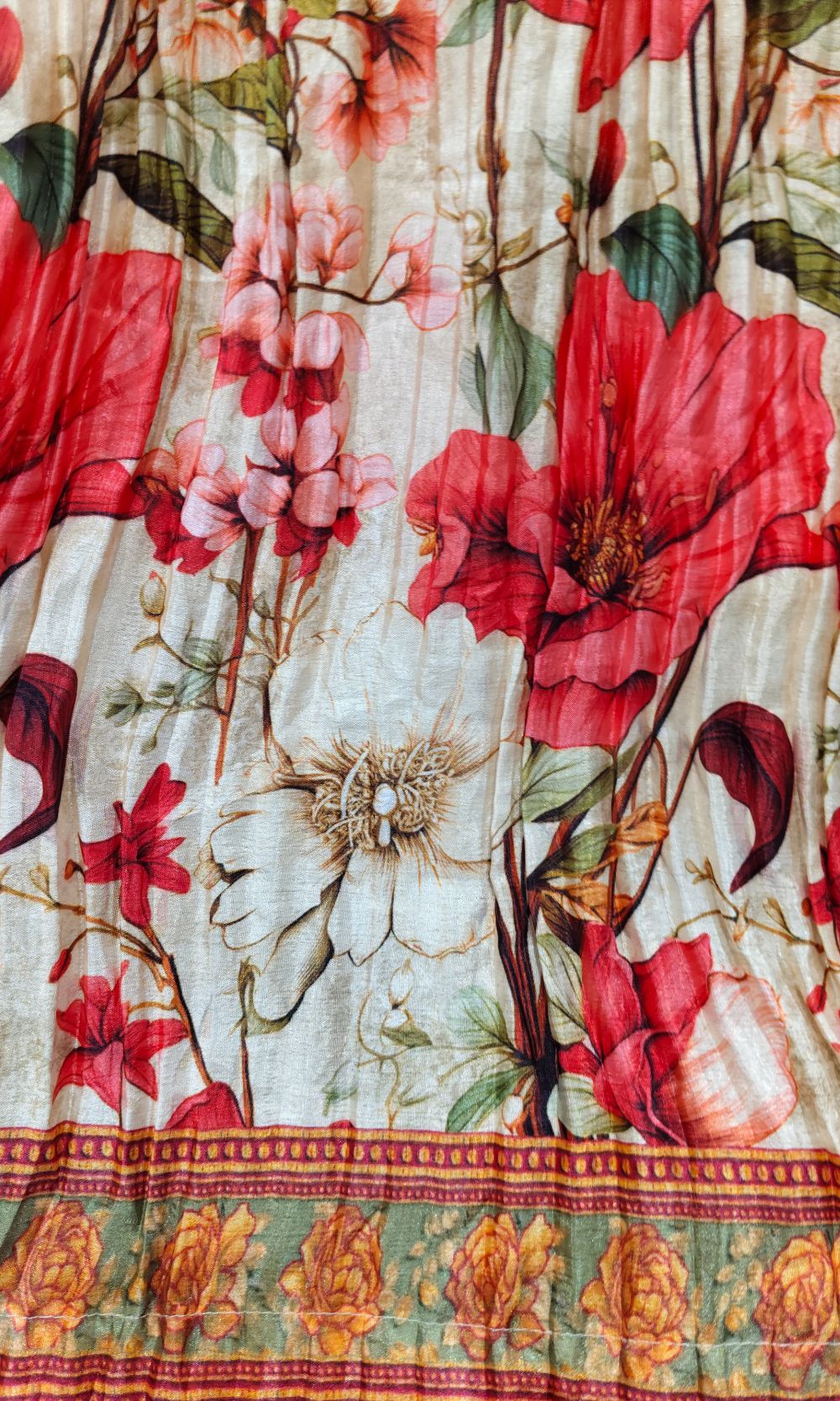 Cream Floral Lehenga Set