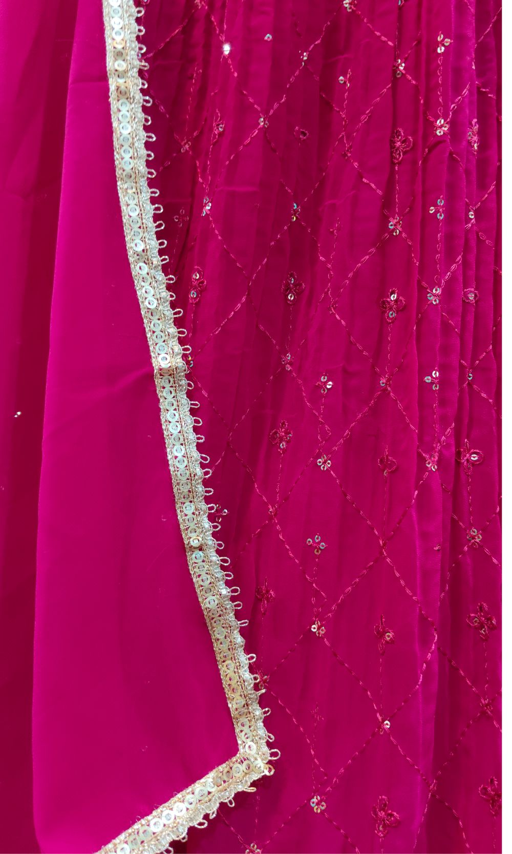 Pink Pleated Lehenga Set