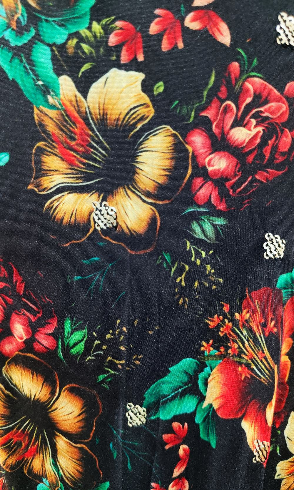 Black Floral Organza Sequin Lehenga Set