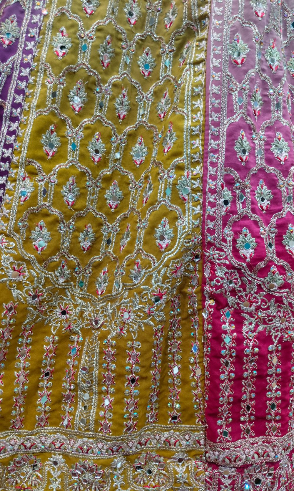 Lavender Multi-Colour Embroided Lehenga Set