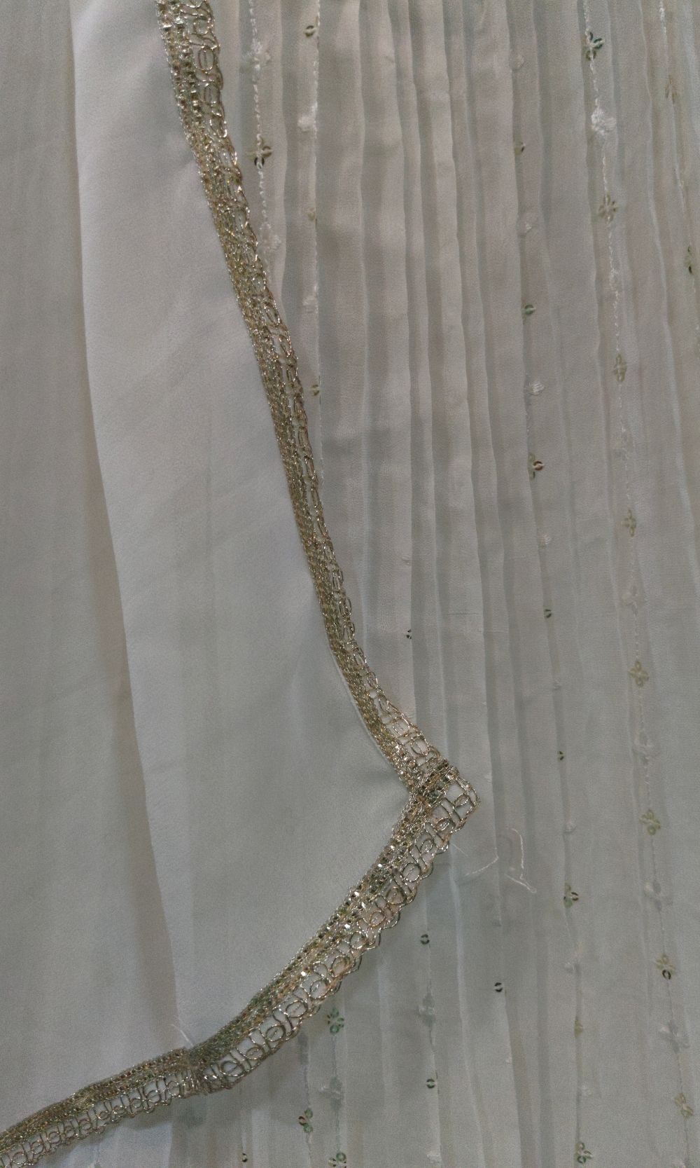 White Mirror Embroided Lehenga Set