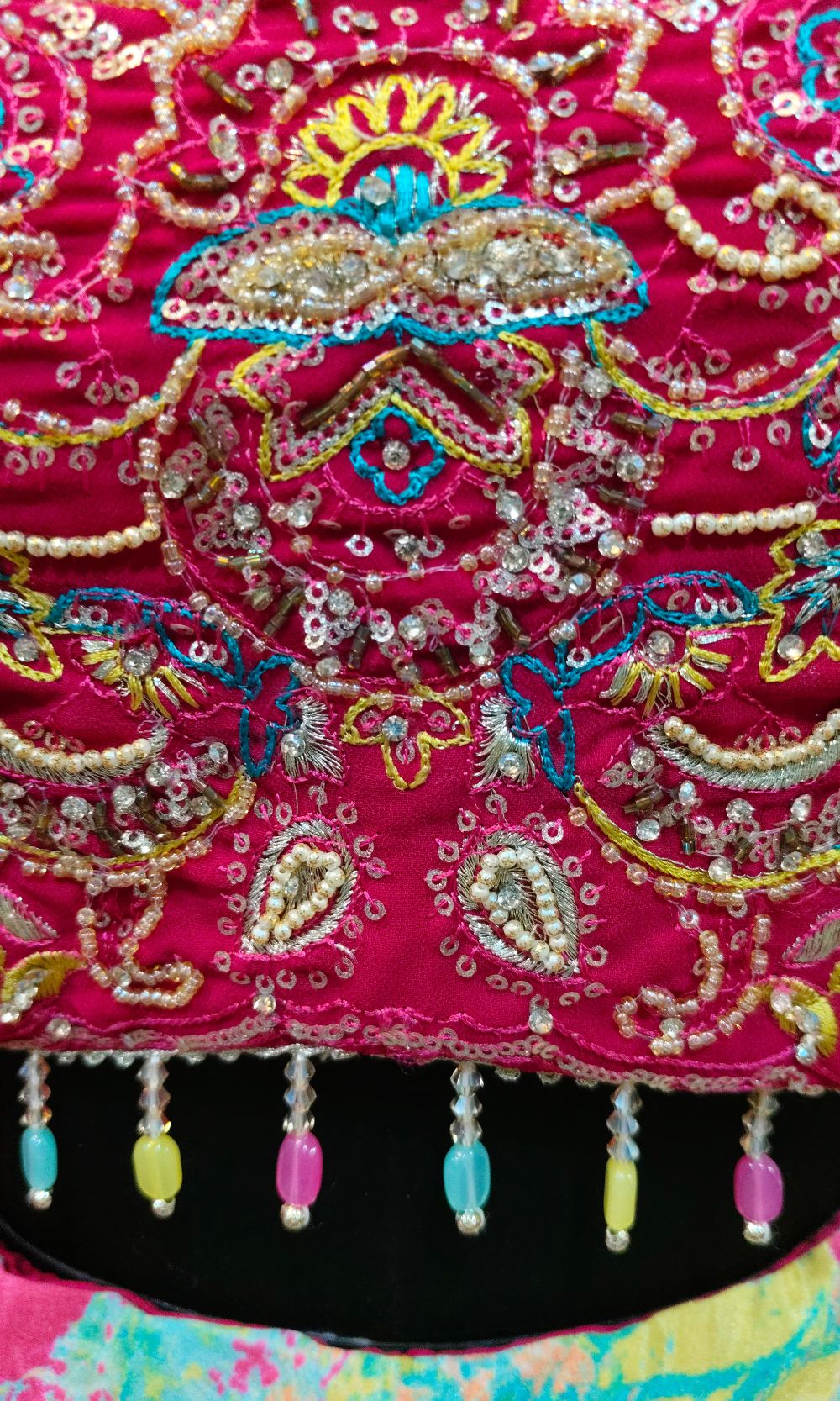 Pink Multi-Colour Pleated Lehenga Set