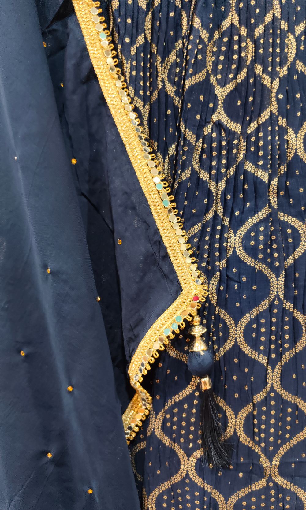 Dark-Blue Embroidered Lehenga Set