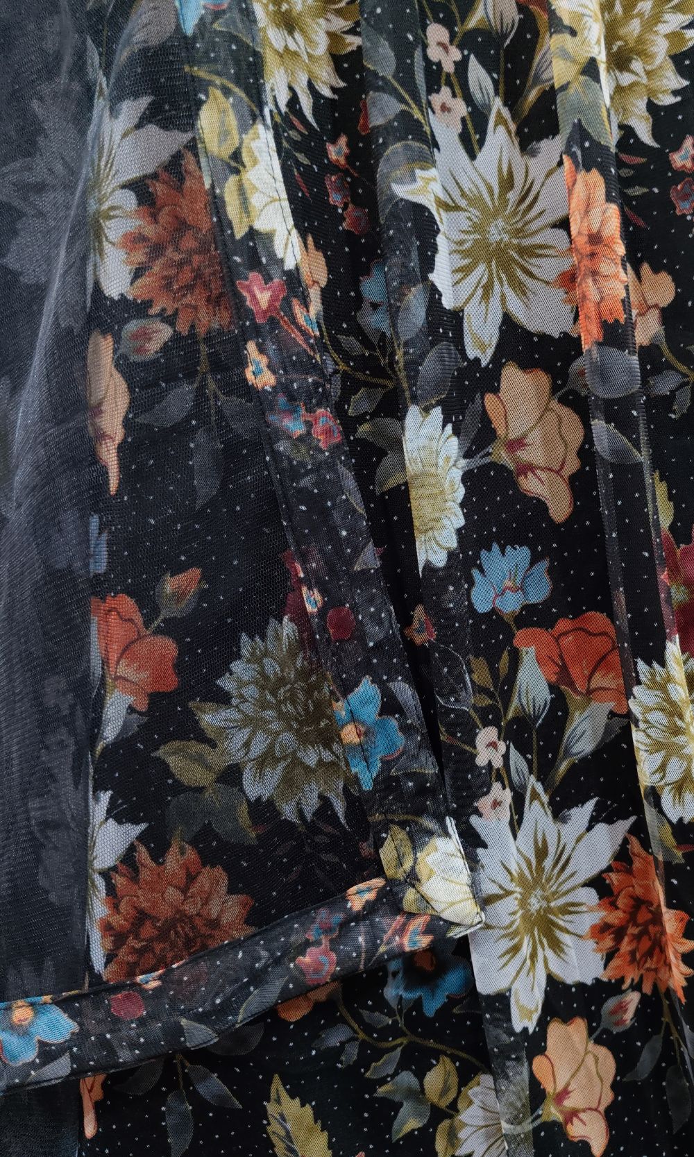 Black Floral Pleated Lehenga Set