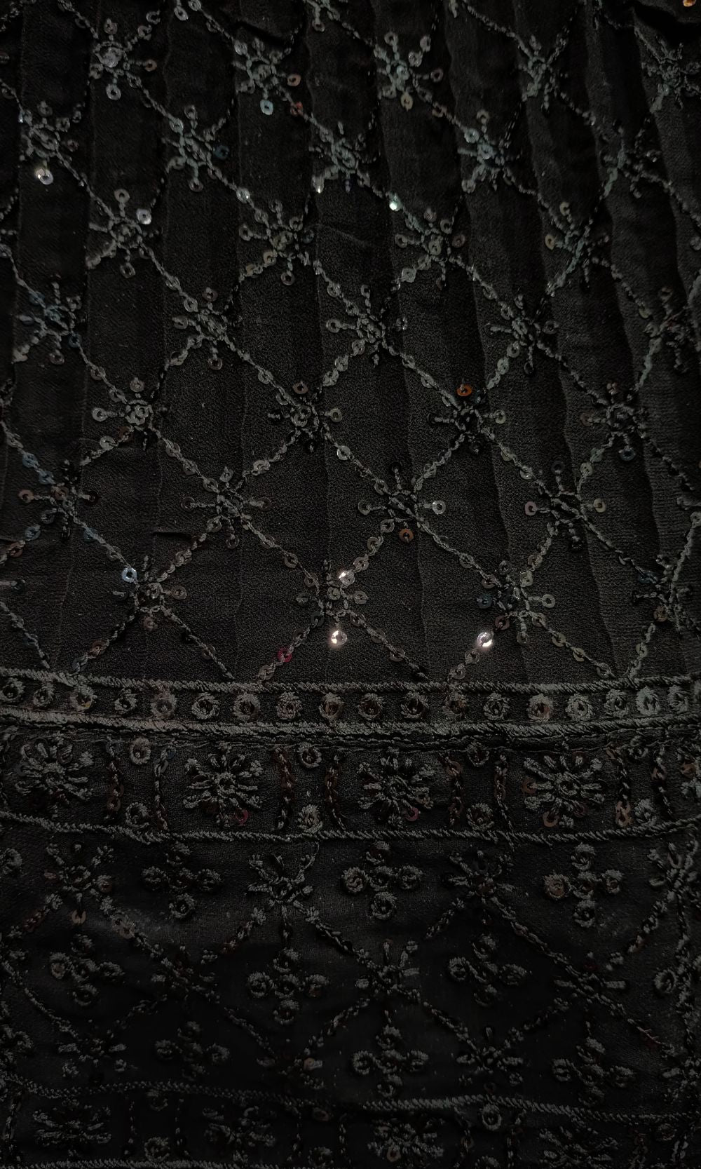 Black Georgette Sequin Lehenga Set