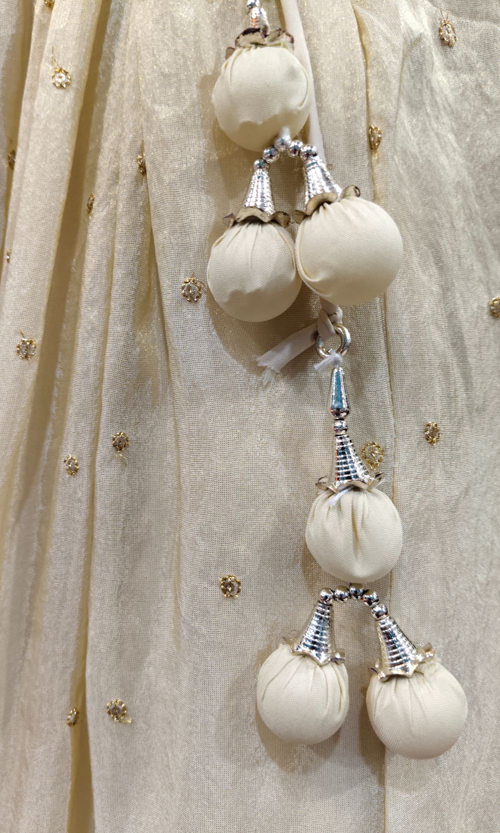 Pearl-White Floral Embroidered Lehenga Set