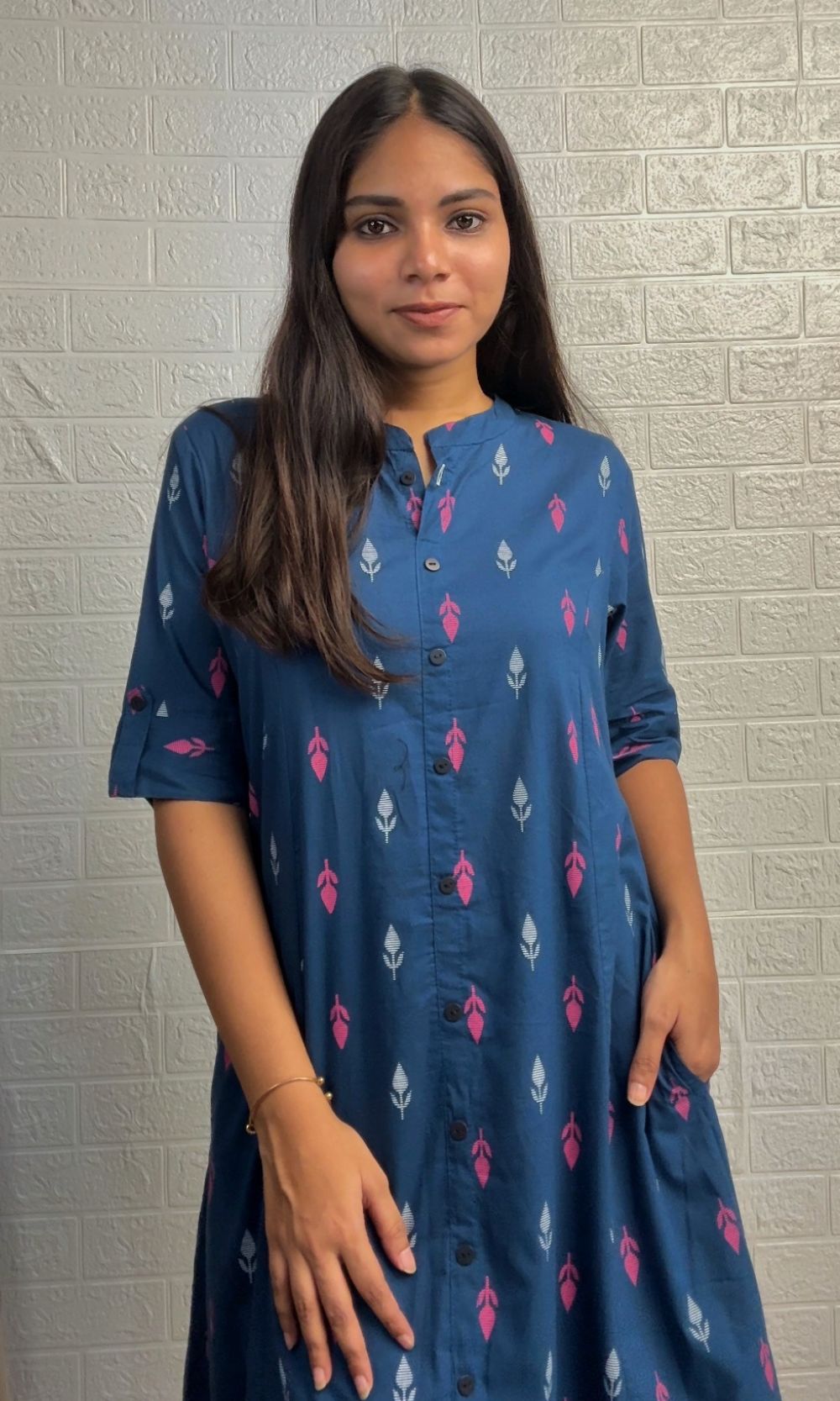 Blue ikkat motifs Kurta Palazzo Co-ord Set
