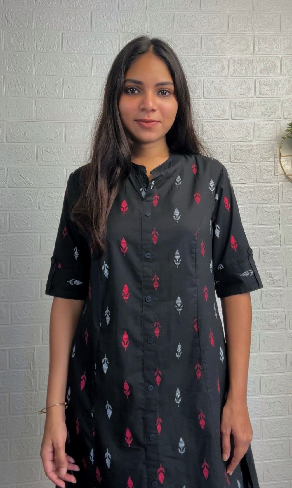 Black ikkat motifs Kurta Palazzo Co-ord Set