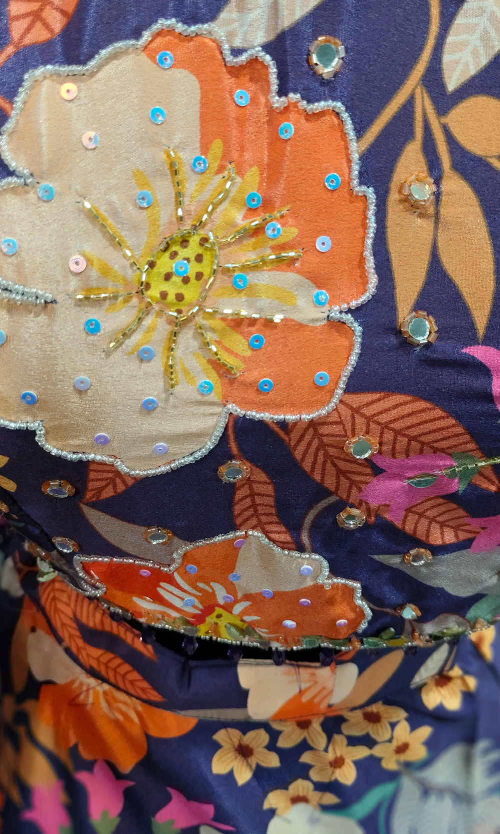 Violet Floral Print Lehenga Set