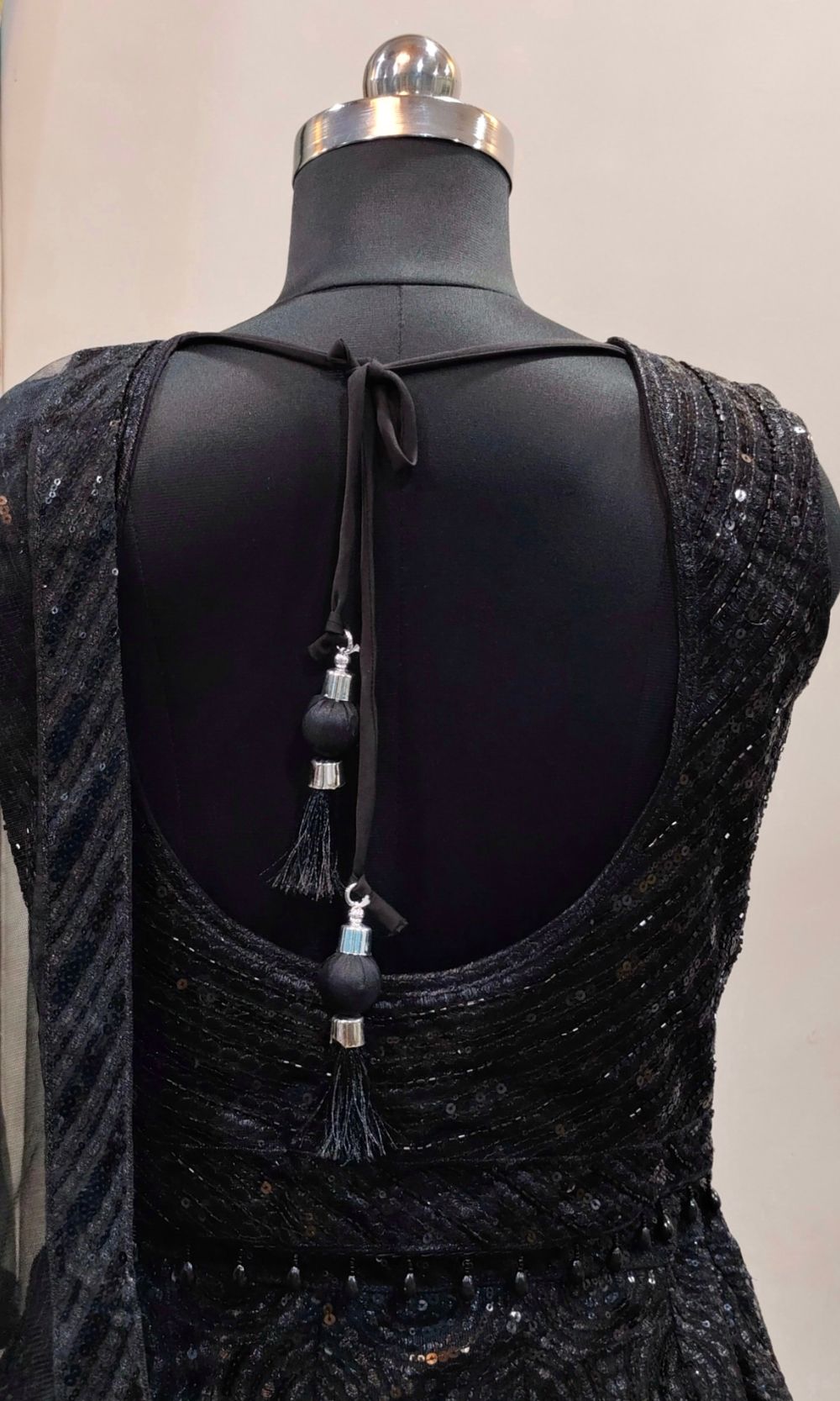 Black Sequin Embroided Lehenga Set