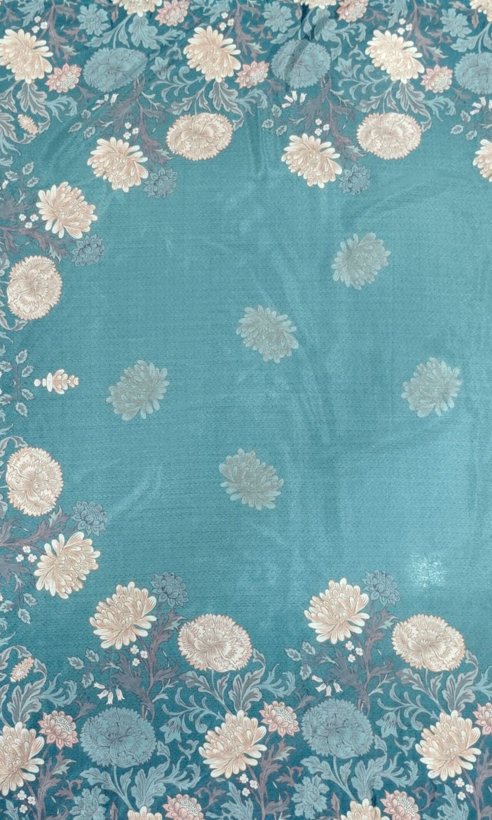 Light-Blue Floral Pleated Lehenga Set