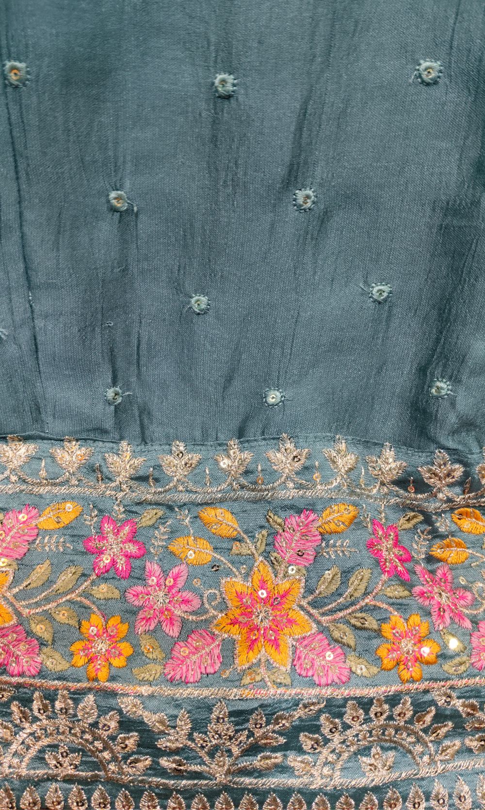 Dusty Teal Blue Lehenga Set