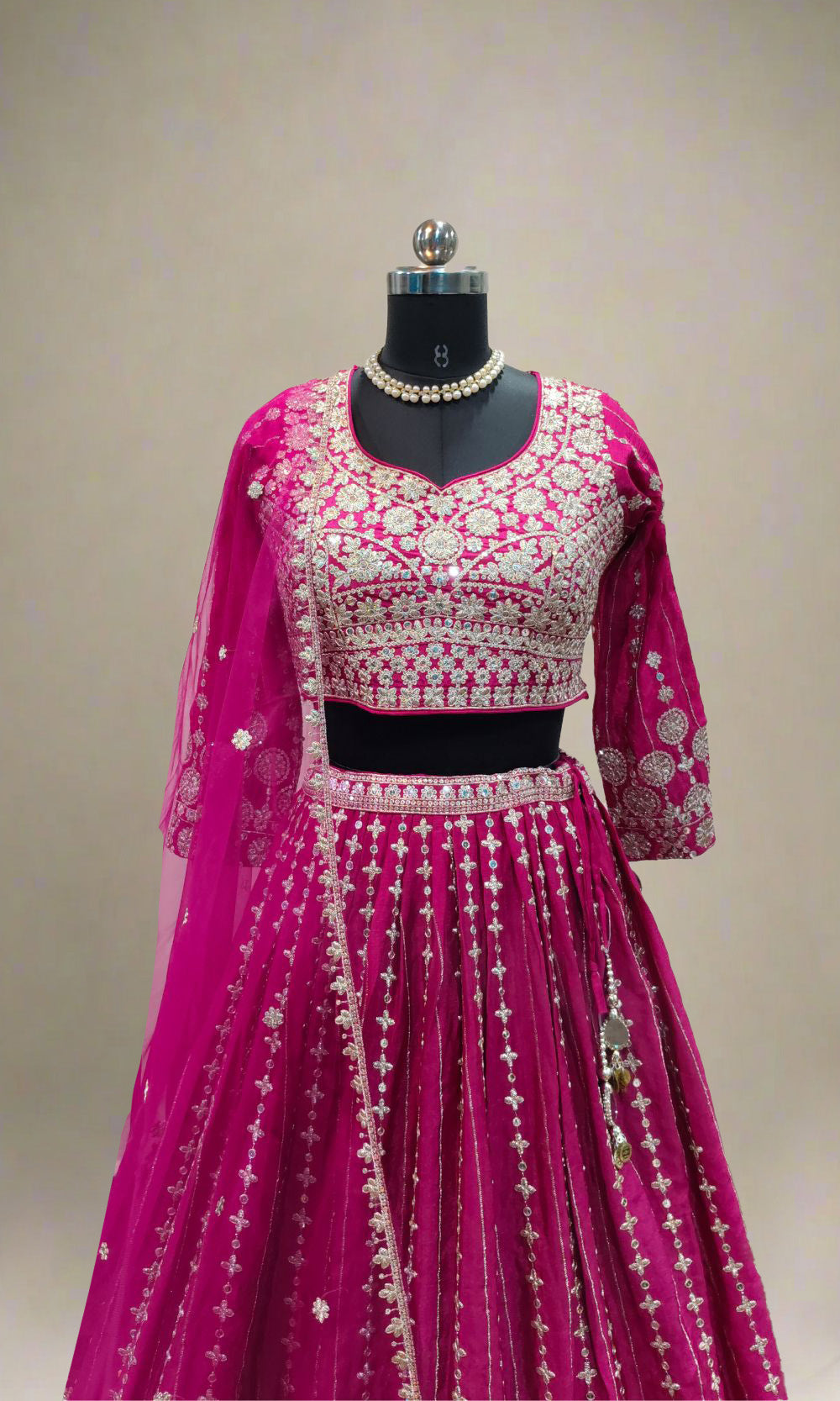 Pink Embroidered Lehenga Set