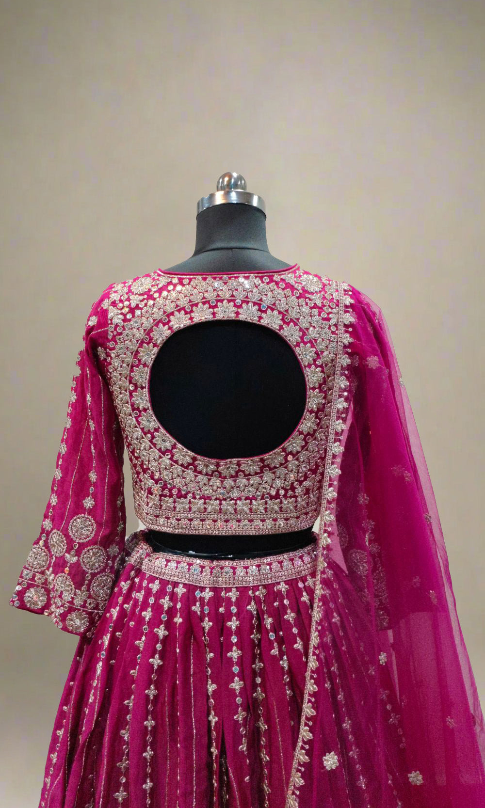 Pink Embroidered Lehenga Set