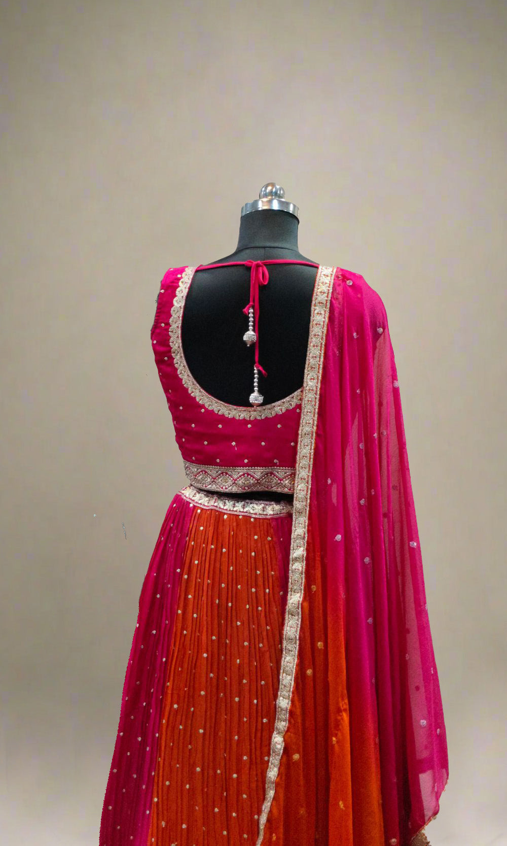 Pink-Orange Lehenga Set