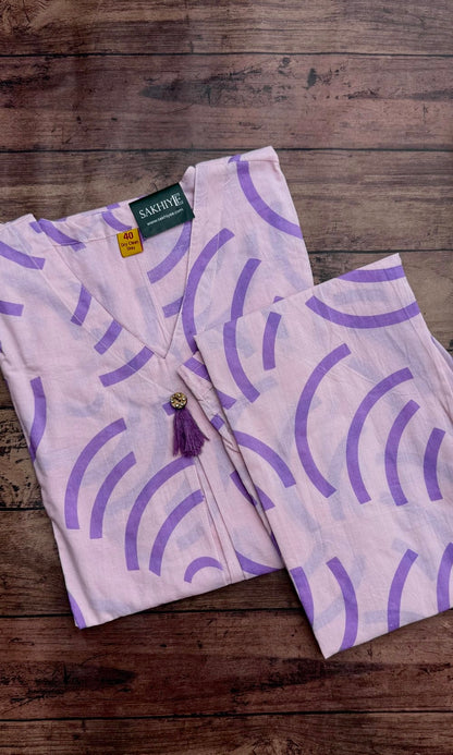 Purple Cotton Kurta Palazzo Co-ord set