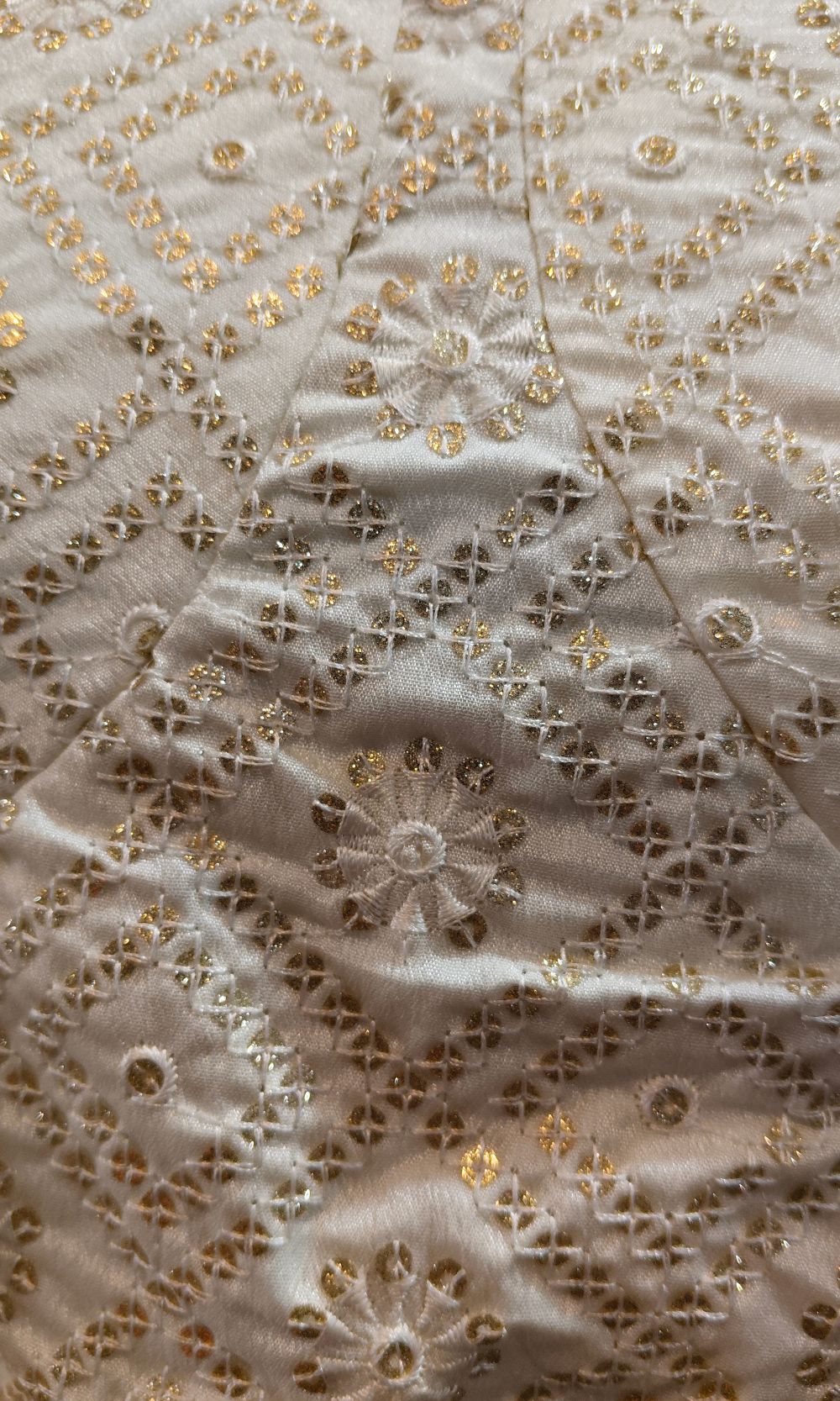 Off White Embroidered Lehenga Set