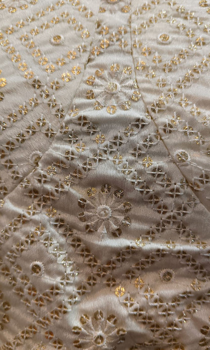 Off White Embroidered Lehenga Set