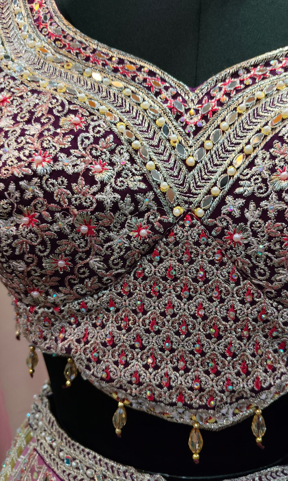 Lavender Multi-Colour Embroided Lehenga Set