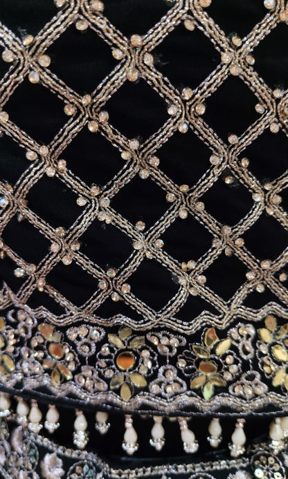 Black Mirror Embroidered Lehenga Set