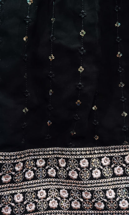 Black Mirror Embroidered Lehenga Set
