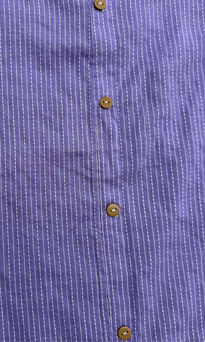 Lavender Cotton Kurta Palazzo Co-ord Set with Button Detailing