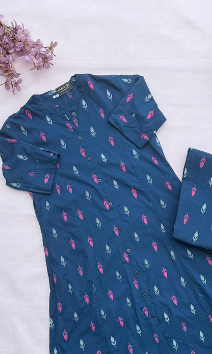 Blue ikkat motifs Kurta Palazzo Co-ord Set