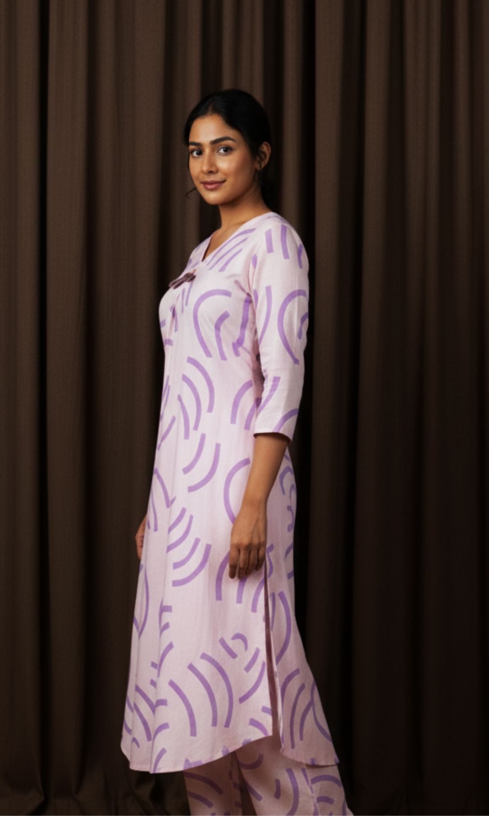 Purple Cotton Kurta Palazzo Co-ord set