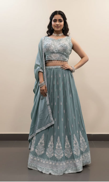 Pastel Mint Green Lehenga Set