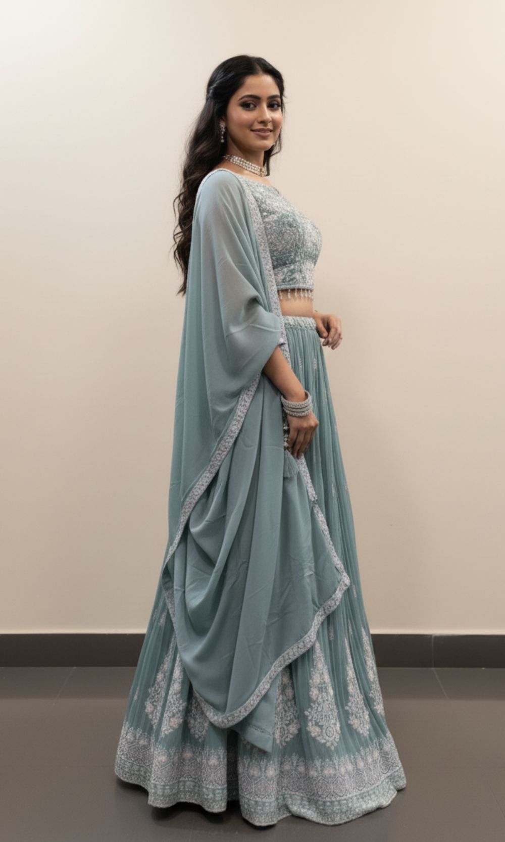 Pastel Mint Green Lehenga Set