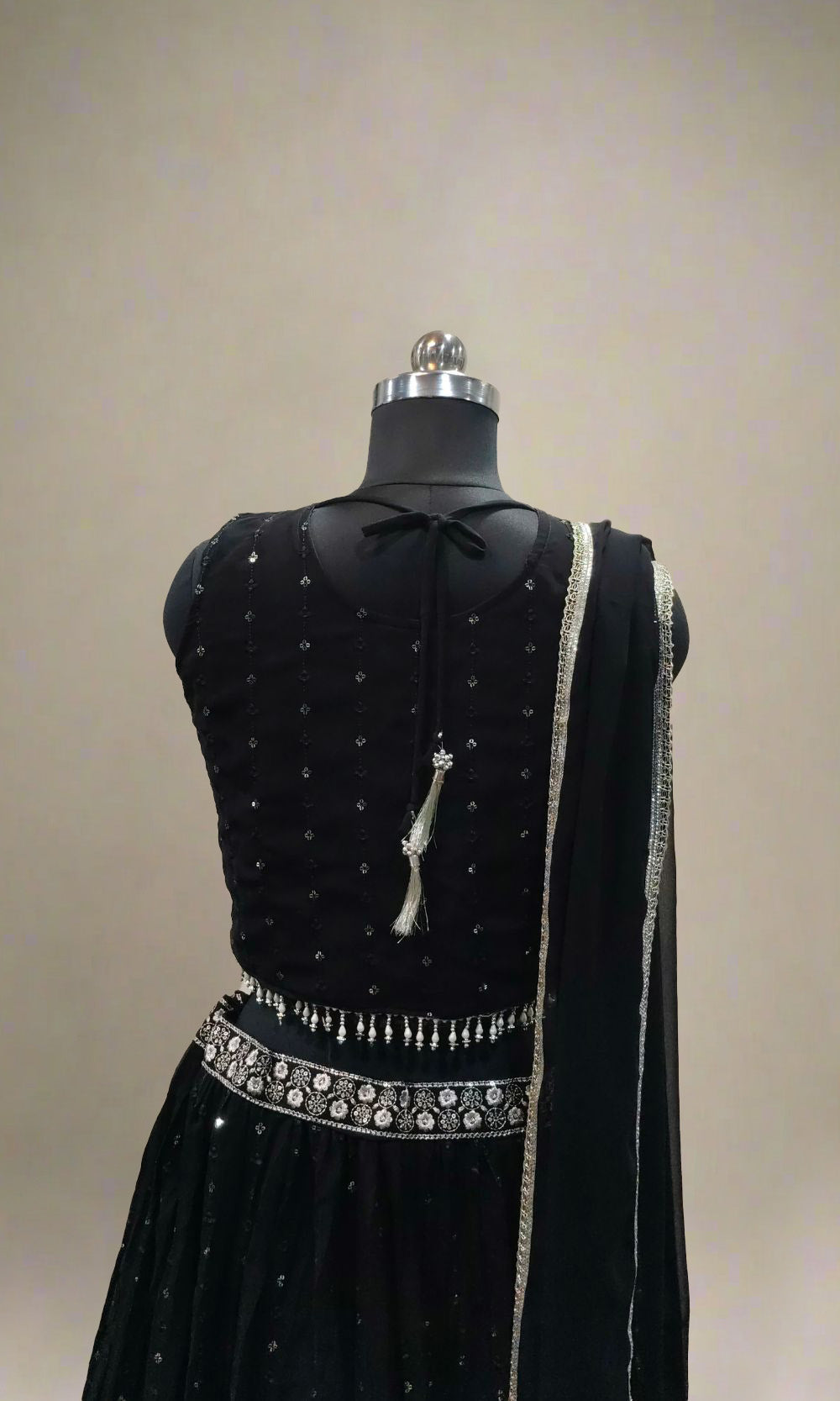Black Mirror Embroidered Lehenga Set