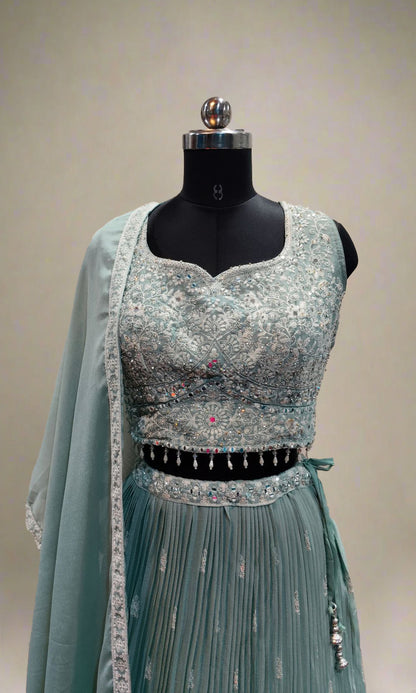 Pastel Mint Green Lehenga Set