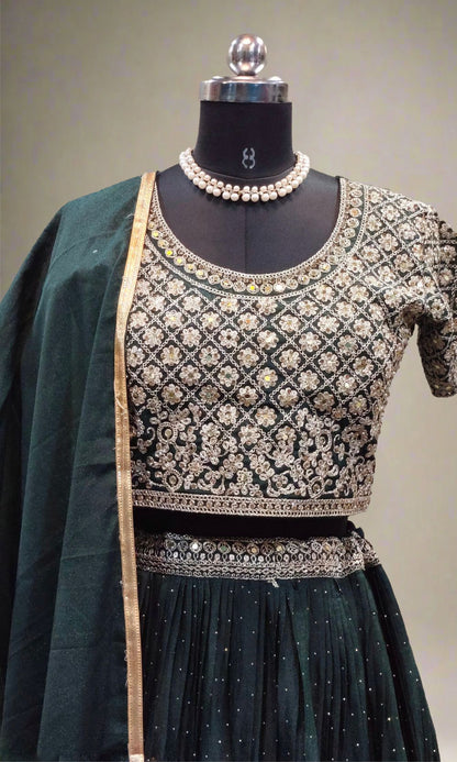 Deep Forest Green Lehenga Set